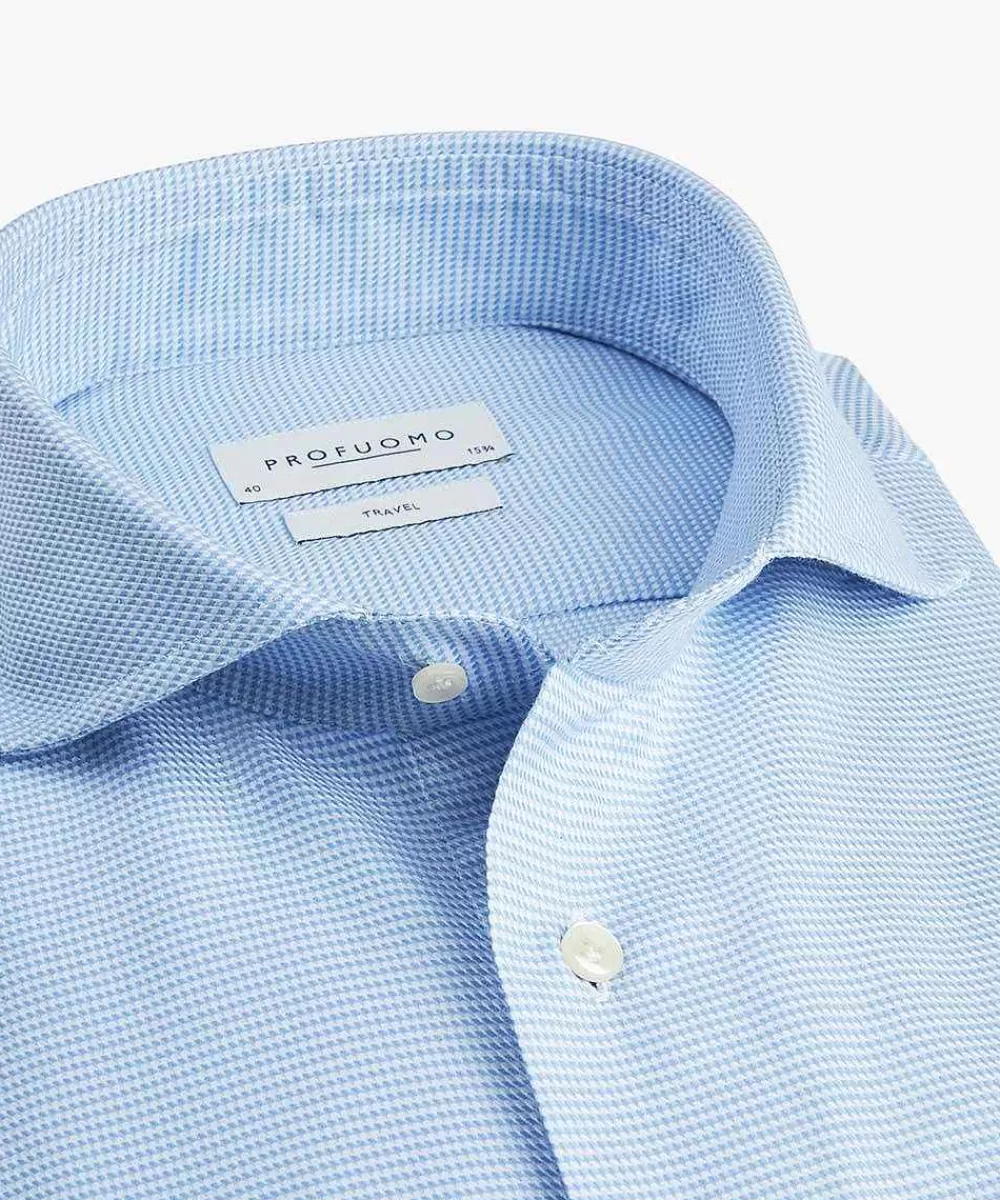 Profuomo Dobby Travel Overhemd> The Travel Shirt