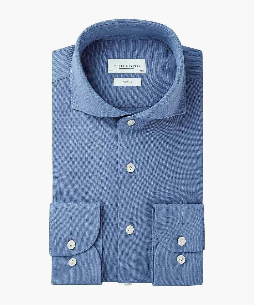 Profuomo Licht Japanese Knitted Overhemd> The Japanese Knitted Shirt