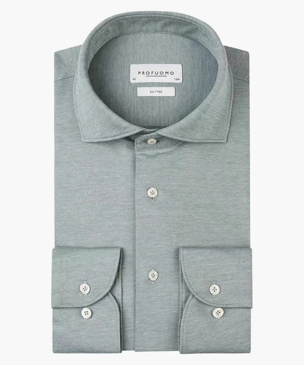 Profuomo Single Jersey Overhemd> The Knitted Shirt